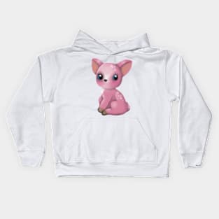 A vintage pink deer Kids Hoodie